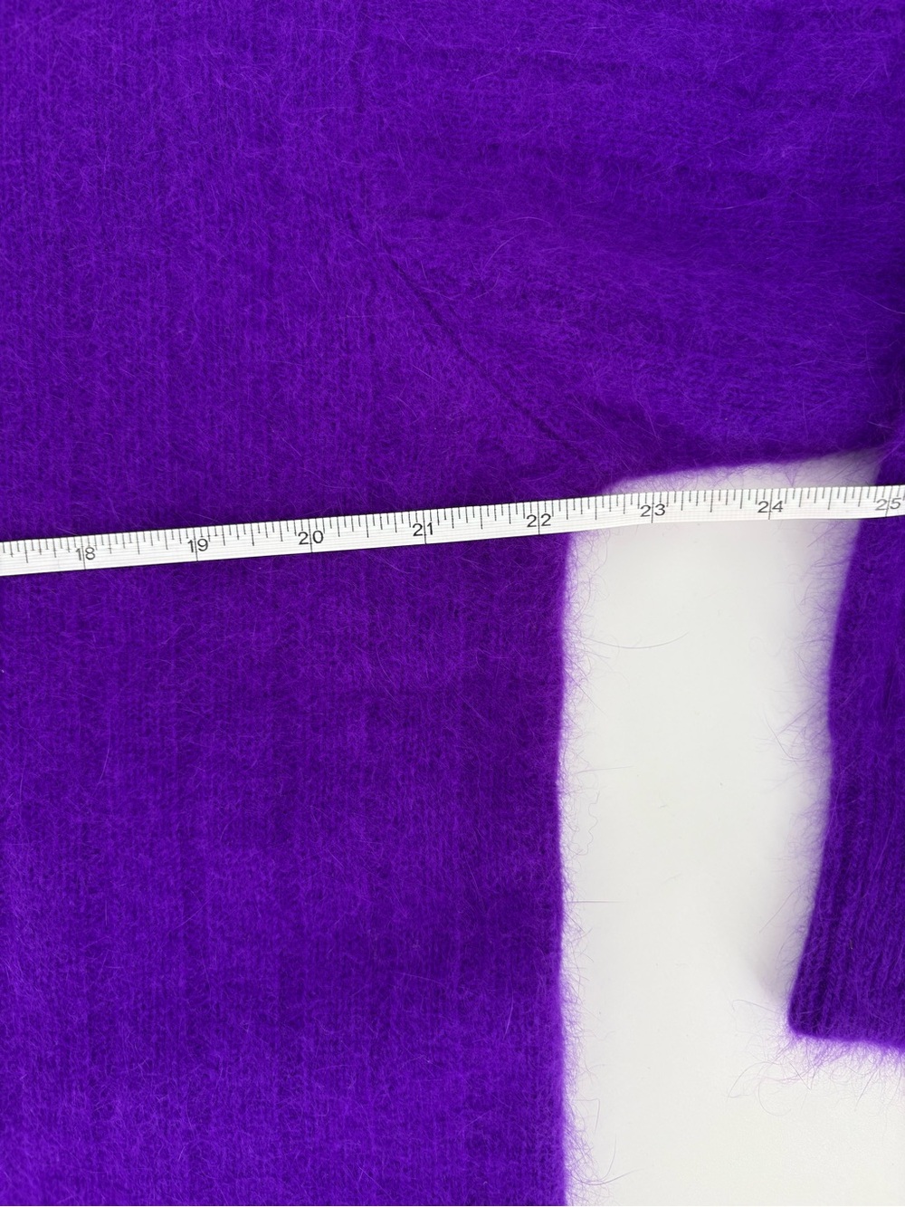VTG Rafaella Grape Purple Angora Rabbit Hair Lambswool Mock Neck Sweater Large - Picture 14 of 15